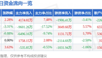 股票行情快报:实达集团(600734)2月26日主力资金净买入4174.02万元