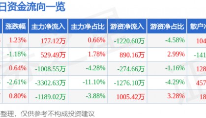 股票行情快报：鹏辉能源（300438）12月26日主力资金净买入177.12万元