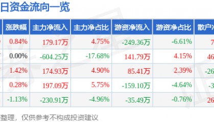股票行情快报:ST易事特(300376)2月6日主力资金净买入179.17万元
