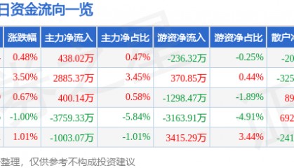 股票行情快报：兄弟科技（002562）8月12日主力资金净买入438.02万元