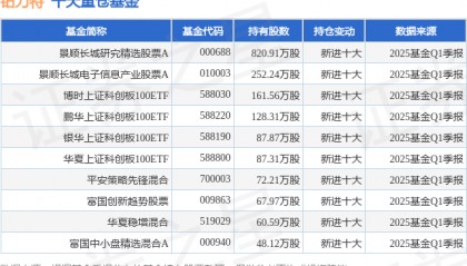 6月5日铂力特涨8.41%,景顺长城研究精选股票A基金重仓该股