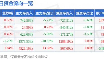股票行情快报:宁沪高速(600377)11月21日主力资金净卖出742.56万元
